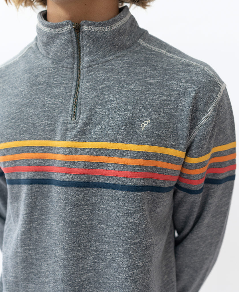 Golden Breed Long Island 1/4 Zip Rag Top | Navy Marle - Sweatshirts
