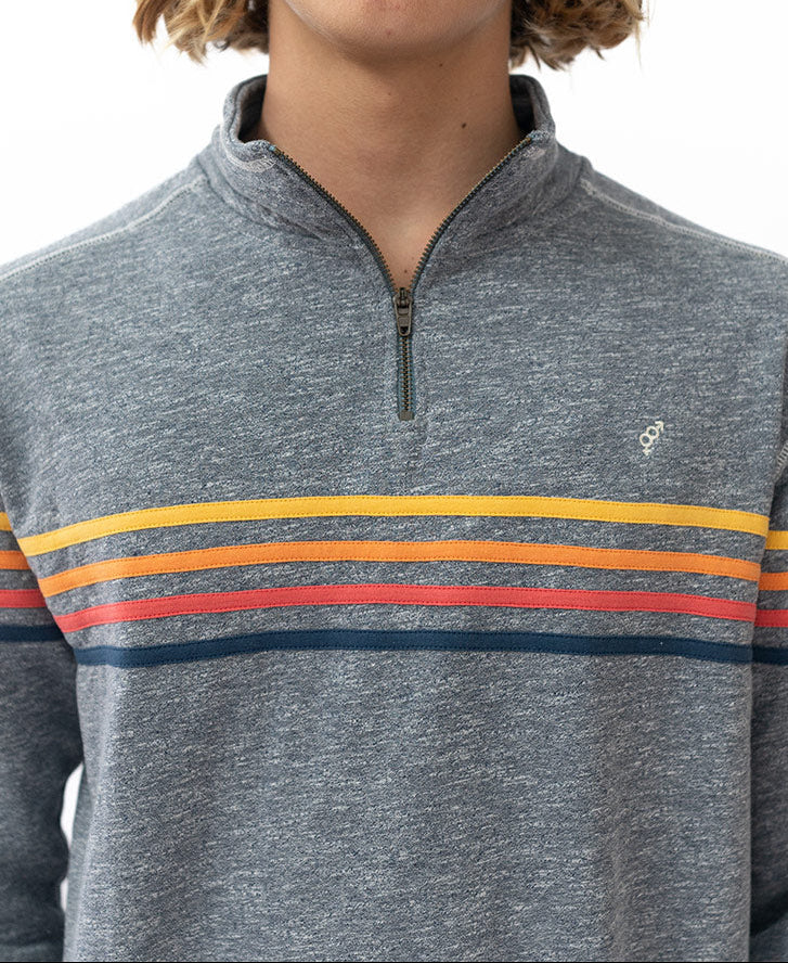 Golden Breed Long Island 1/4 Zip Rag Top | Navy Marle - Sweatshirts