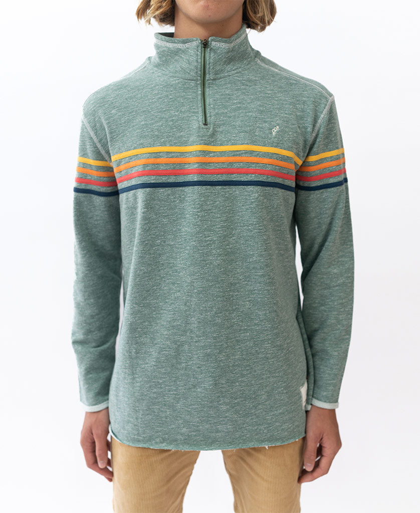 Long Island 1/4 Zip Rag Top | Surf Green Marle