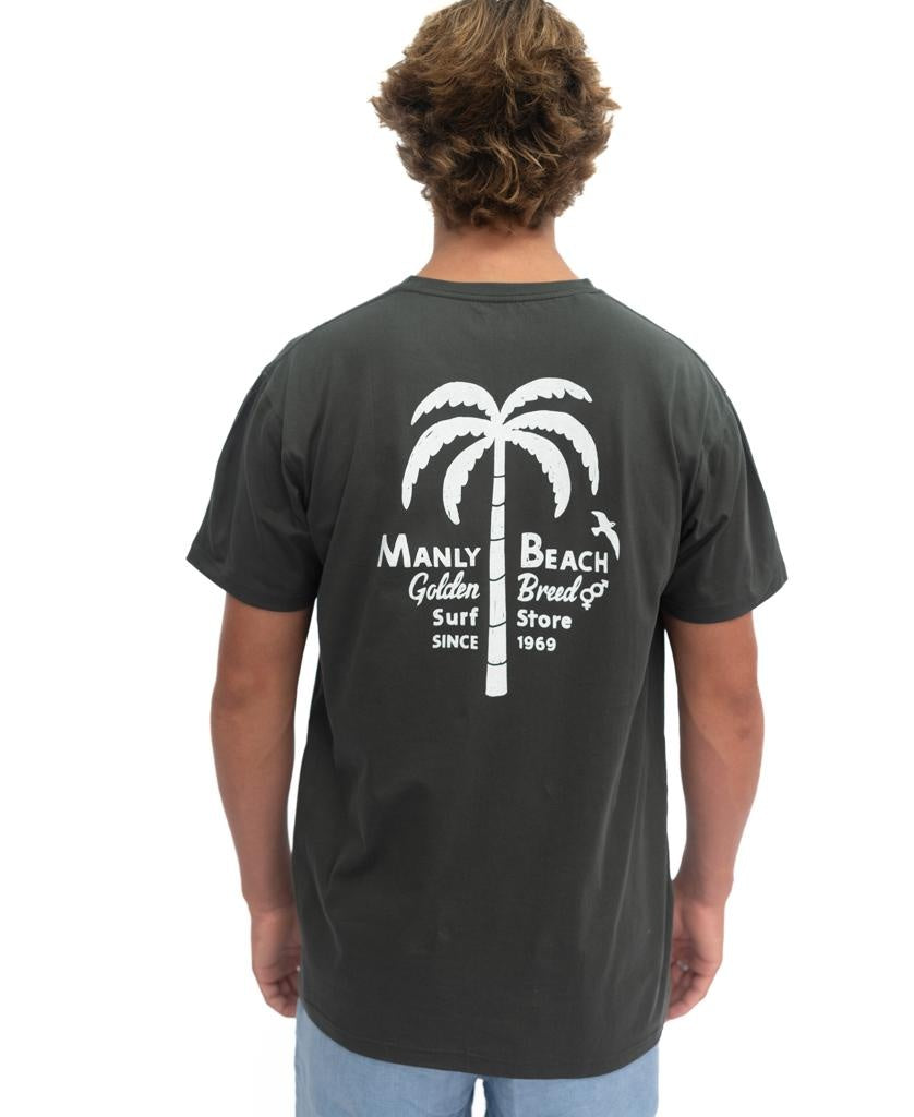 Manly Palm Loco Tee | Wash Black