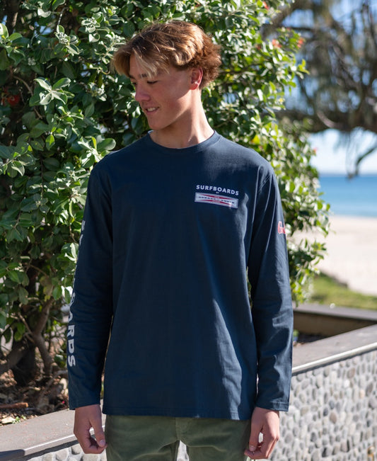 G&S Surfboards Comp LS Tee | Navy