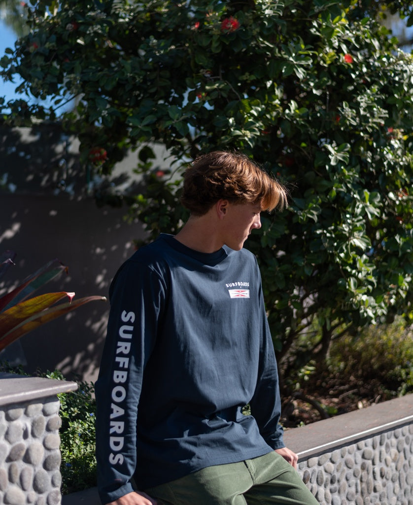 Gordon & Smith G&S Surfboards Comp LS Tee | Navy - Uncategorized