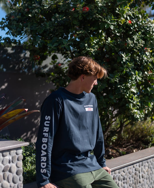 G&S Surfboards Comp LS Tee | Navy