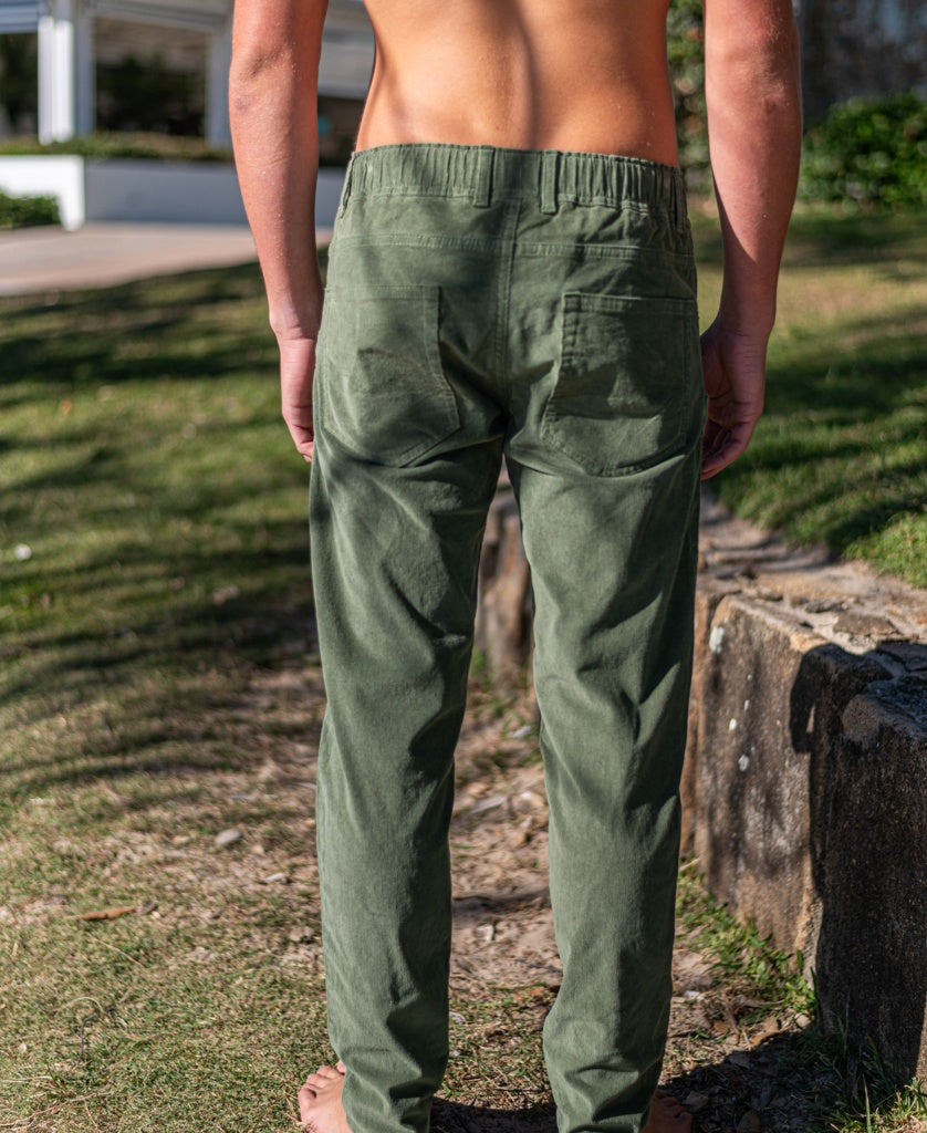 Golden Breed Catch Stretch Cord Pant | Khaki - Pants