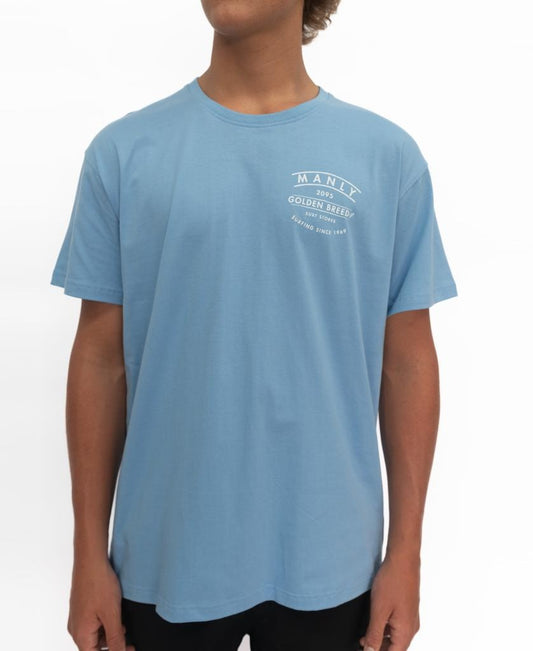 Manly Boards Tee | Azure Blue