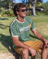 Golden Breed Retro Ringer Tee | Leaf Green - T-Shirts