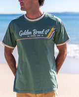 Golden Breed Retro Ringer Tee | Leaf Green - T-Shirts
