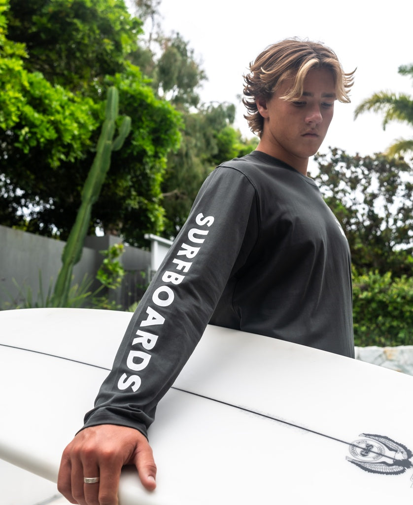 G&S Surfboards Comp LS Tee | Wash Black