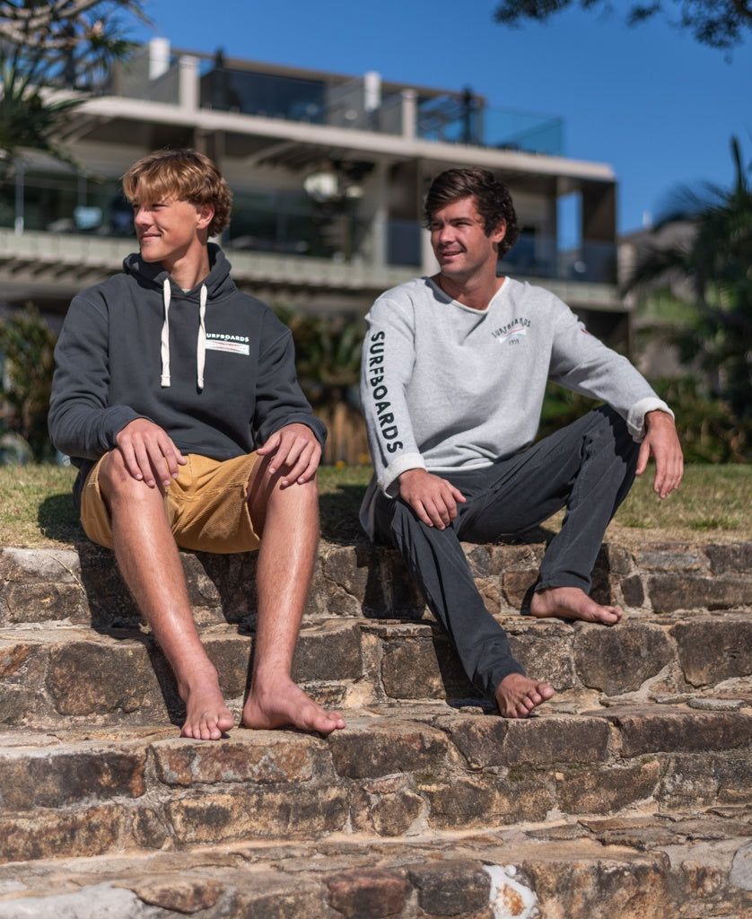 Gordon & Smith G&S Surfboards Rag Top | Grey Marle - Sweatshirts