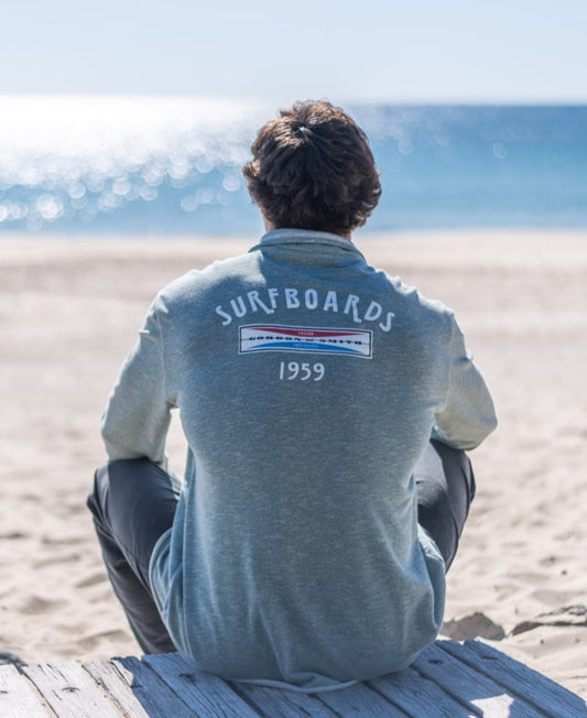 G&S 1/4 Zip Surfboards Rag Top | Surf Green Marle
