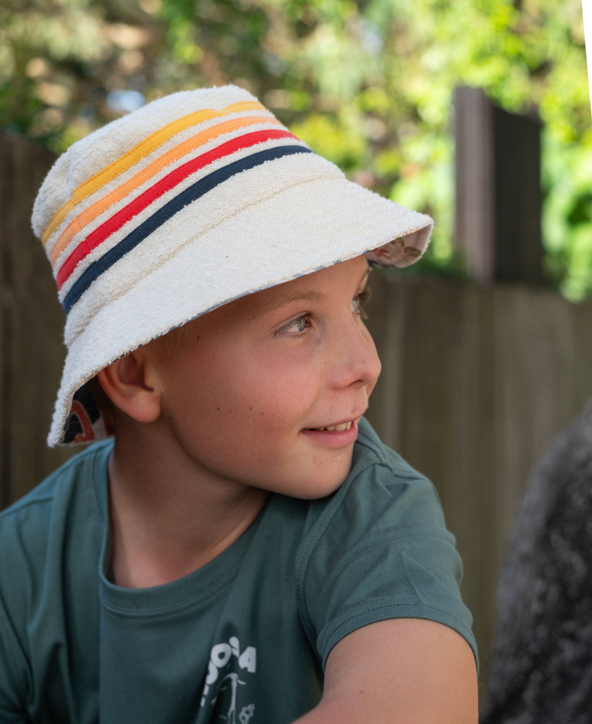 Kids Long Island Terry Bucket Hat | Cream