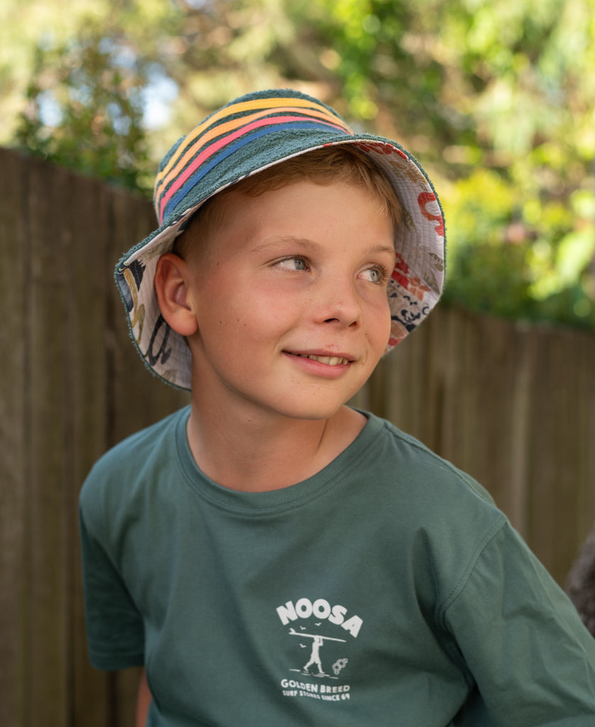 Kids Long Island Terry Bucket Hat | Fern