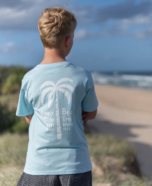 Manly Palm Loco Kids Tee | Turquoise