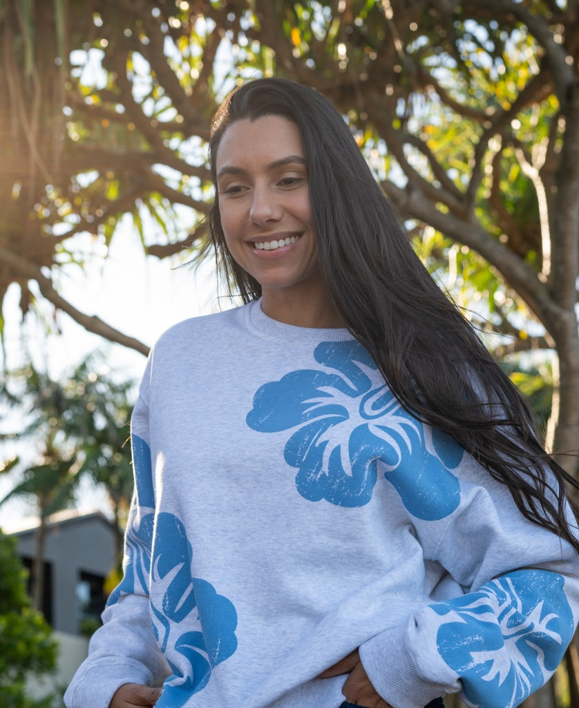 Hibiscus Sweat | White Misty/Azure