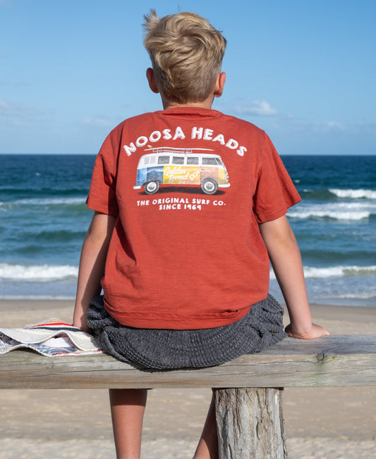 Noosa Stoked Kombi Kids Tee | True Red