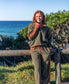 Connie Pant | Dk Khaki/Red