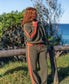 Connie Pant | Dk Khaki/Red