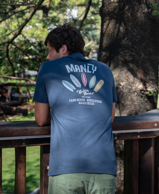 Manly Smurf Tee | Navy