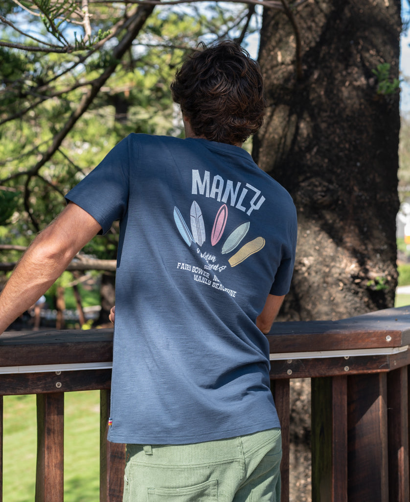 Golden Breed Manly Smurf Tee | Navy - T-Shirts