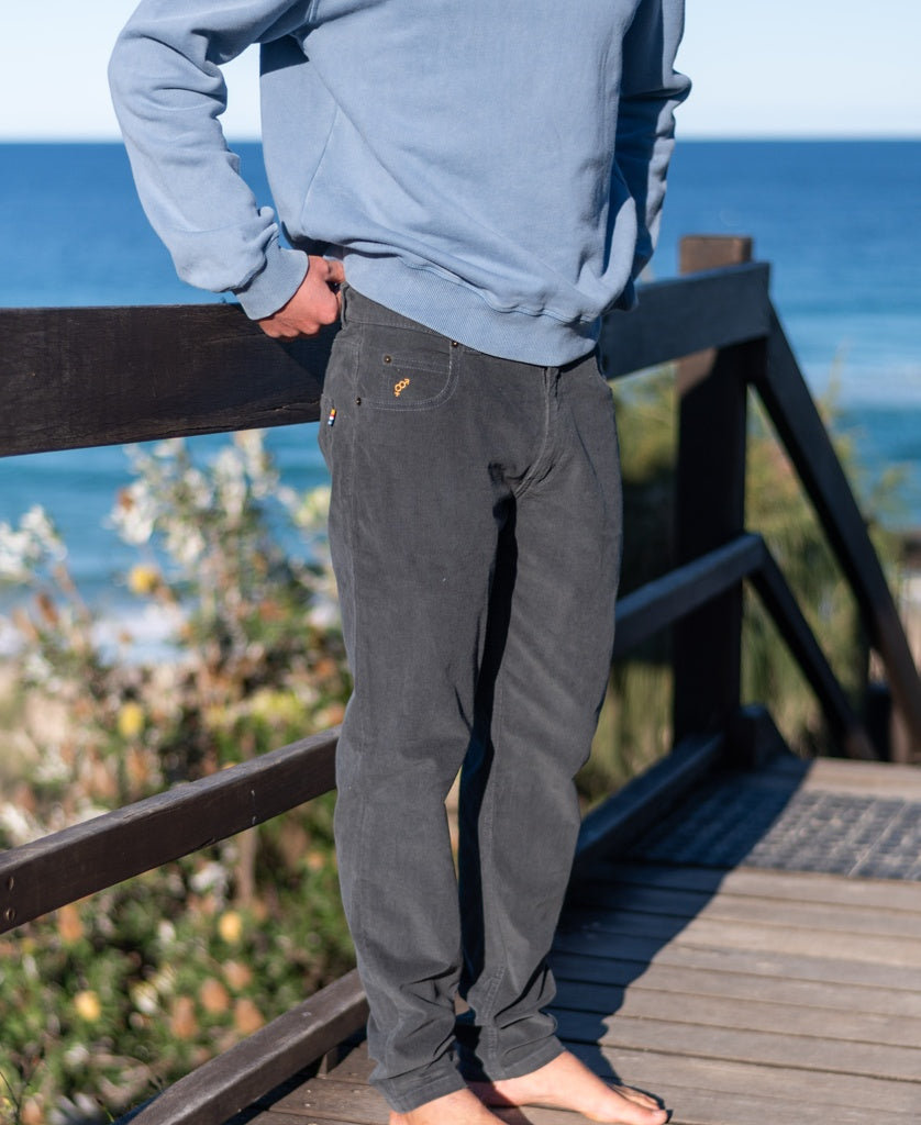Golden Breed Felix Stretch Cord Pant | Wash Black - Uncategorized