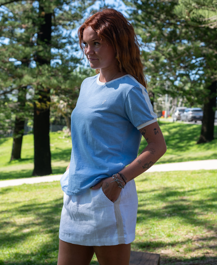 Retro Ringer Tee | Finch / Off White