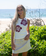 Golden Breed Rosa Hibiscus Tank | Plum - Tank Tops
