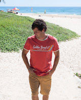 Golden Breed Retro Ringer Tee | Wash Red - T-Shirts