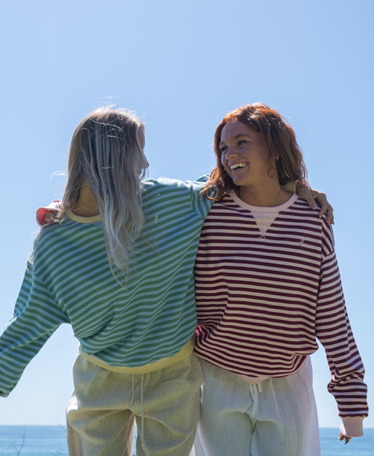 Ralph Stripe Ringer Crew | Finch / Moss