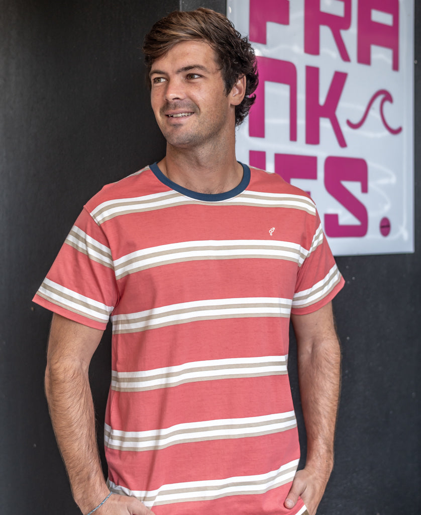 Golden Breed Bay Stripe Tee | True Red - T-Shirts