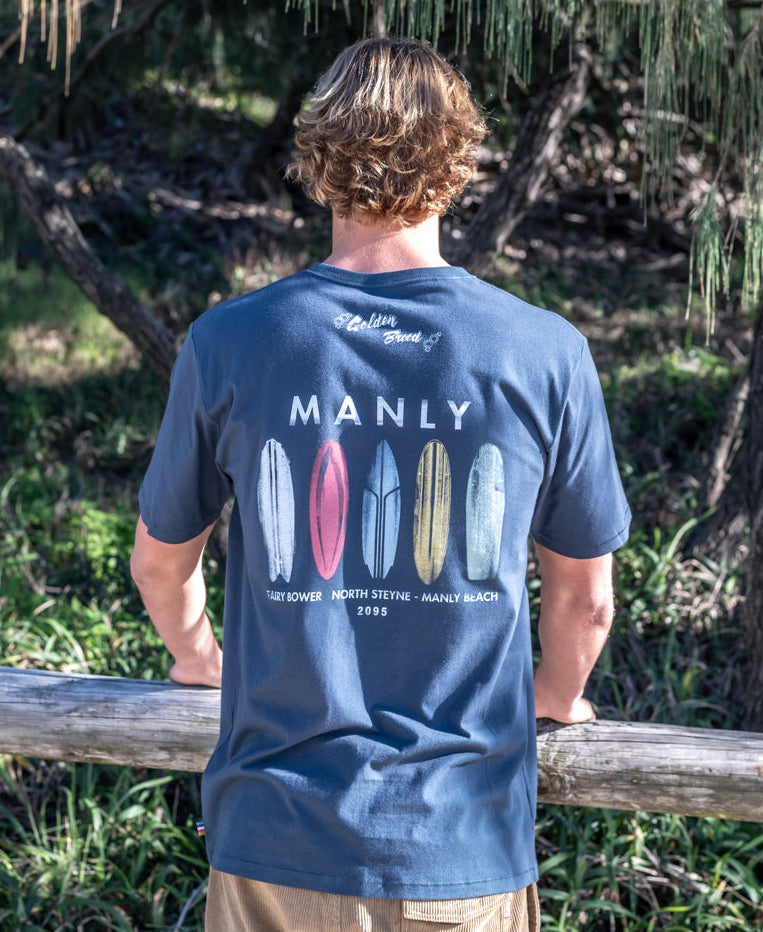 Golden Breed Manly Boards Tee | Navy - T-Shirts