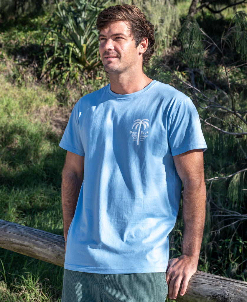 Golden Breed Byron Palm Loco Tee | Azure Blue - T-Shirts