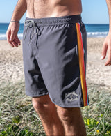 Golden Breed Long Island Elastic Boardie | Wash Black - Boardshorts