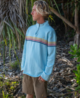 Golden Breed Fort 1/4 Zip Sweater | Turquoise - Sweatshirts