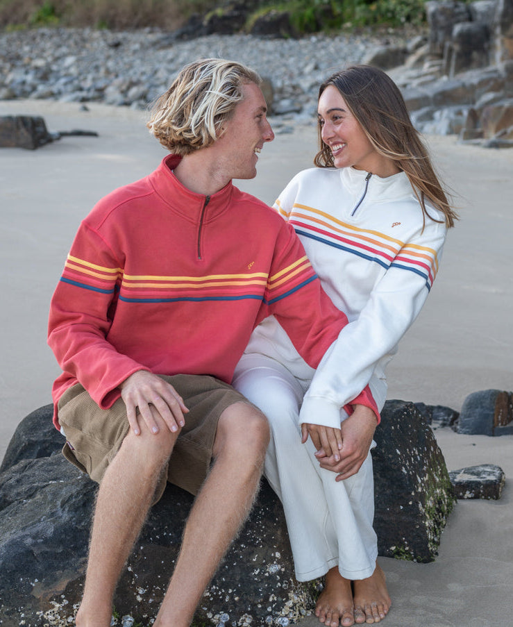 Golden Breed Long Island 1/4 Zip | Off White - Sweatshirts