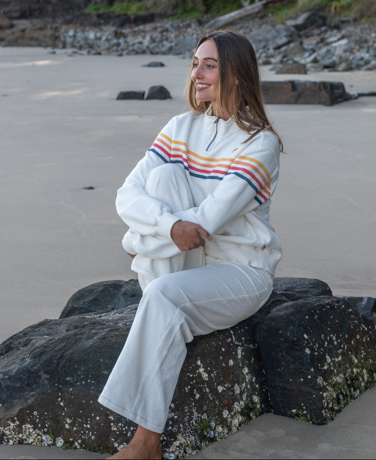 Golden Breed Long Island 1/4 Zip | Off White - Sweatshirts
