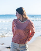 Golden Breed Mary LS | Wash Red/Beige - T-Shirts