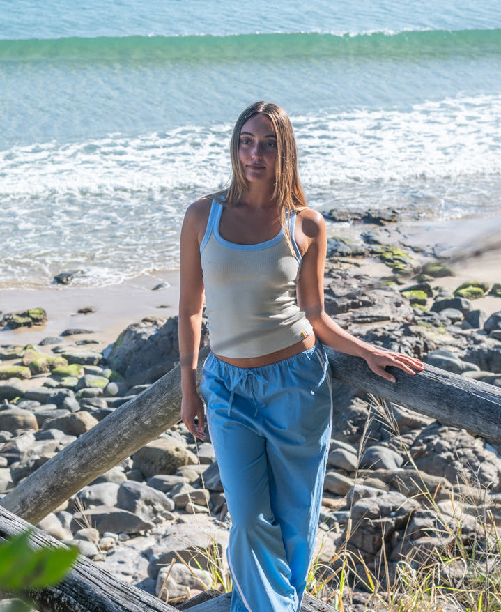 Golden Breed Flick Ringer Tank | Lt Grey/Fiinch - Tank Tops