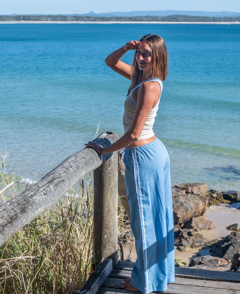 Golden Breed Nicki Pant | Surf Blue/White - Trousers