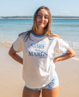 Golden Breed Becca STM Tee | Off White/Surf Blue - T-Shirts