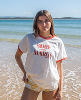 Golden Breed Becca STM Tee | Off White/Wash Red - T-Shirts