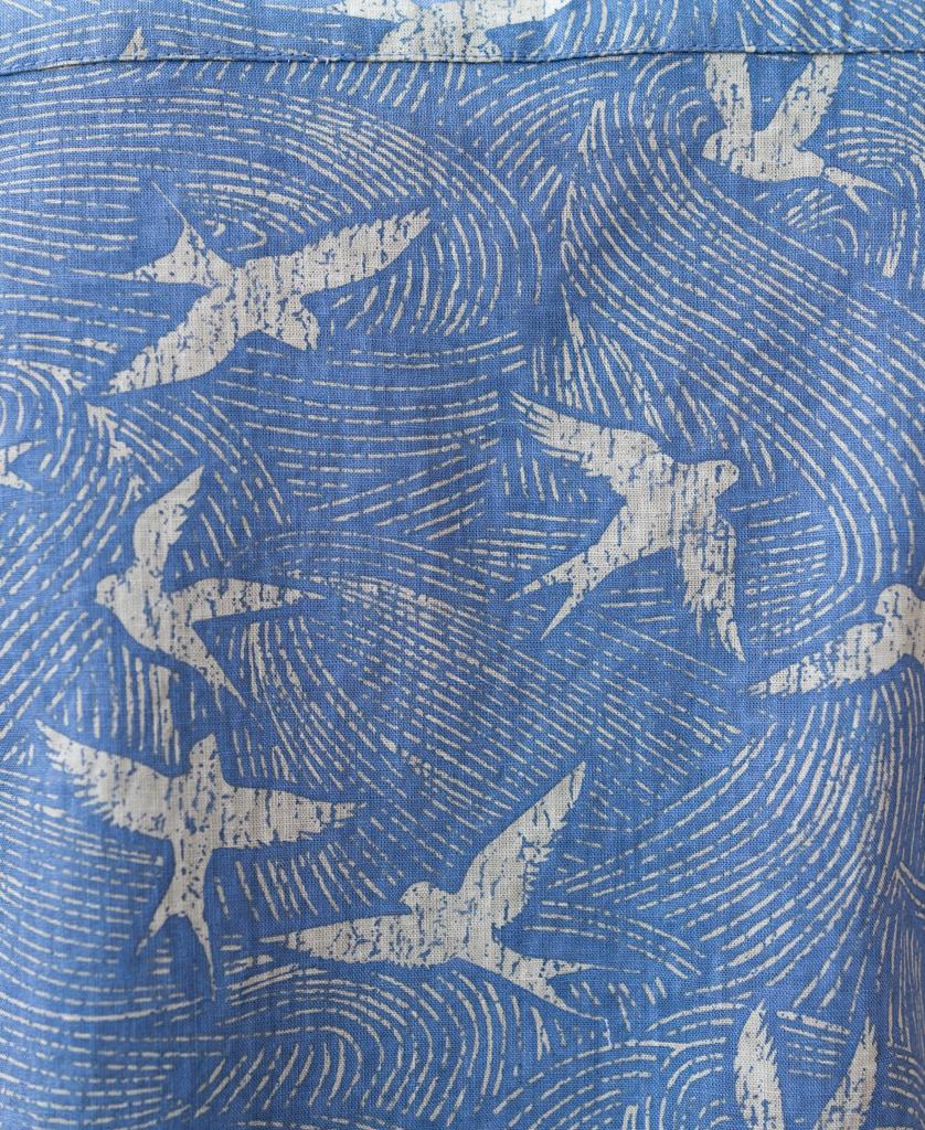 Swirl Bird Shirt | Wash Navy