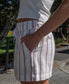 Gigi Linen Mini Skirt | Off White / Red Stripe