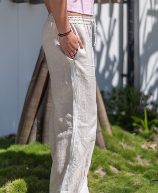 Gigi Retro Linen Pant | Natural