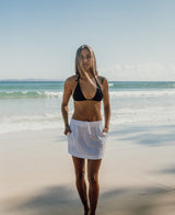 Gigi Linen Mini Skirt | White-Golden Breed