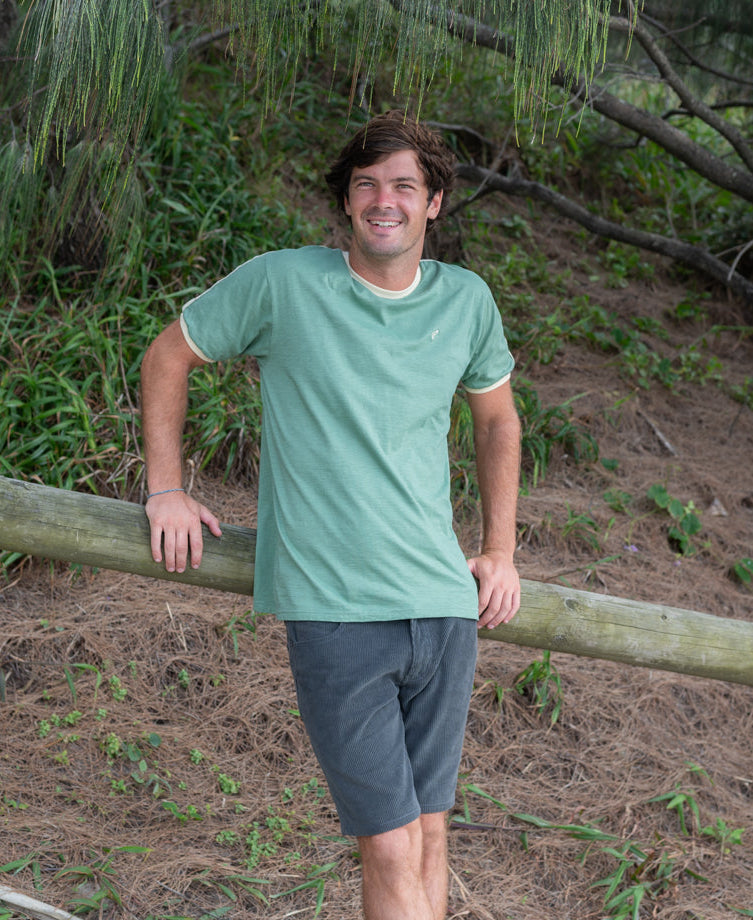 70's Ringer Tee | Leaf Green