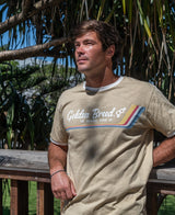 Golden Breed Retro Ringer Tee | Pebble - T-Shirts