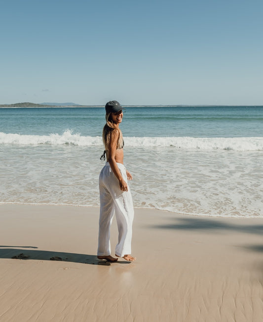 Gigi Linen Pant | White