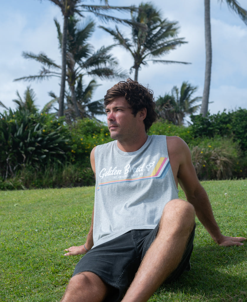 Retro Muscle Tank | Grey Marle