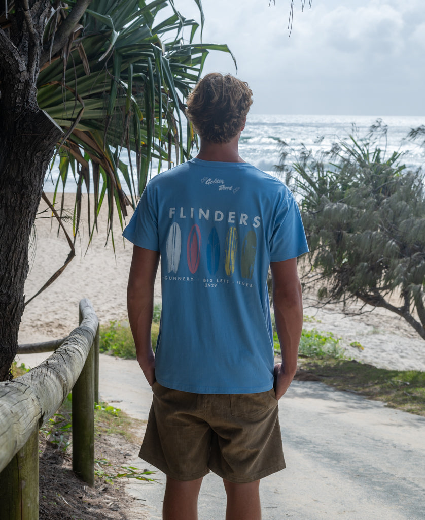 Flinders Boards Tee | Azure Blue