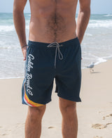 Golden Breed Retro Surf Elastic Waist Boardshort | Vintage Navy - Boardshorts